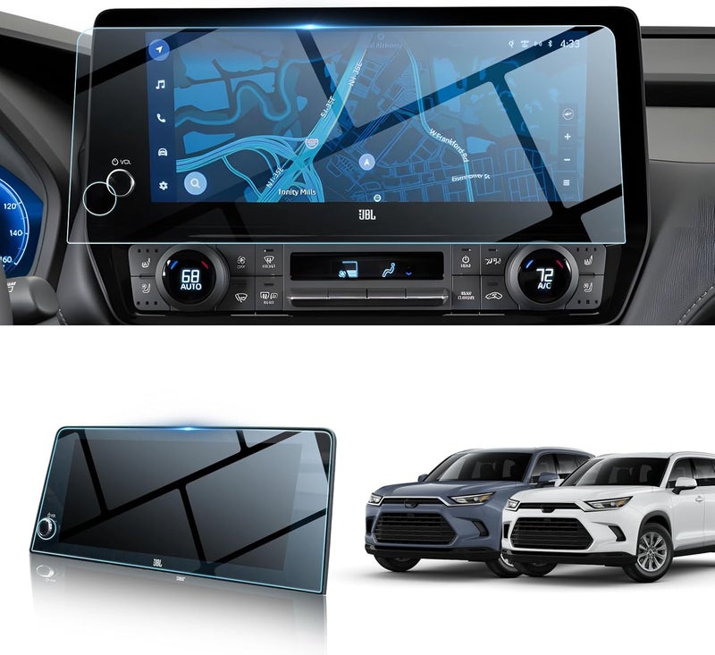 BIBIBO for 2024 2025 2026 Toyota Grand Highlander Screen Protector 2024 2025 2026 Toyota Grand Highlander XLE/Limited/Platinum 12.3" Display 2024-2026 Grand Highlander Radio Tempered Glass Screen Protector 2024 2025 Grand Highlander - Image 1